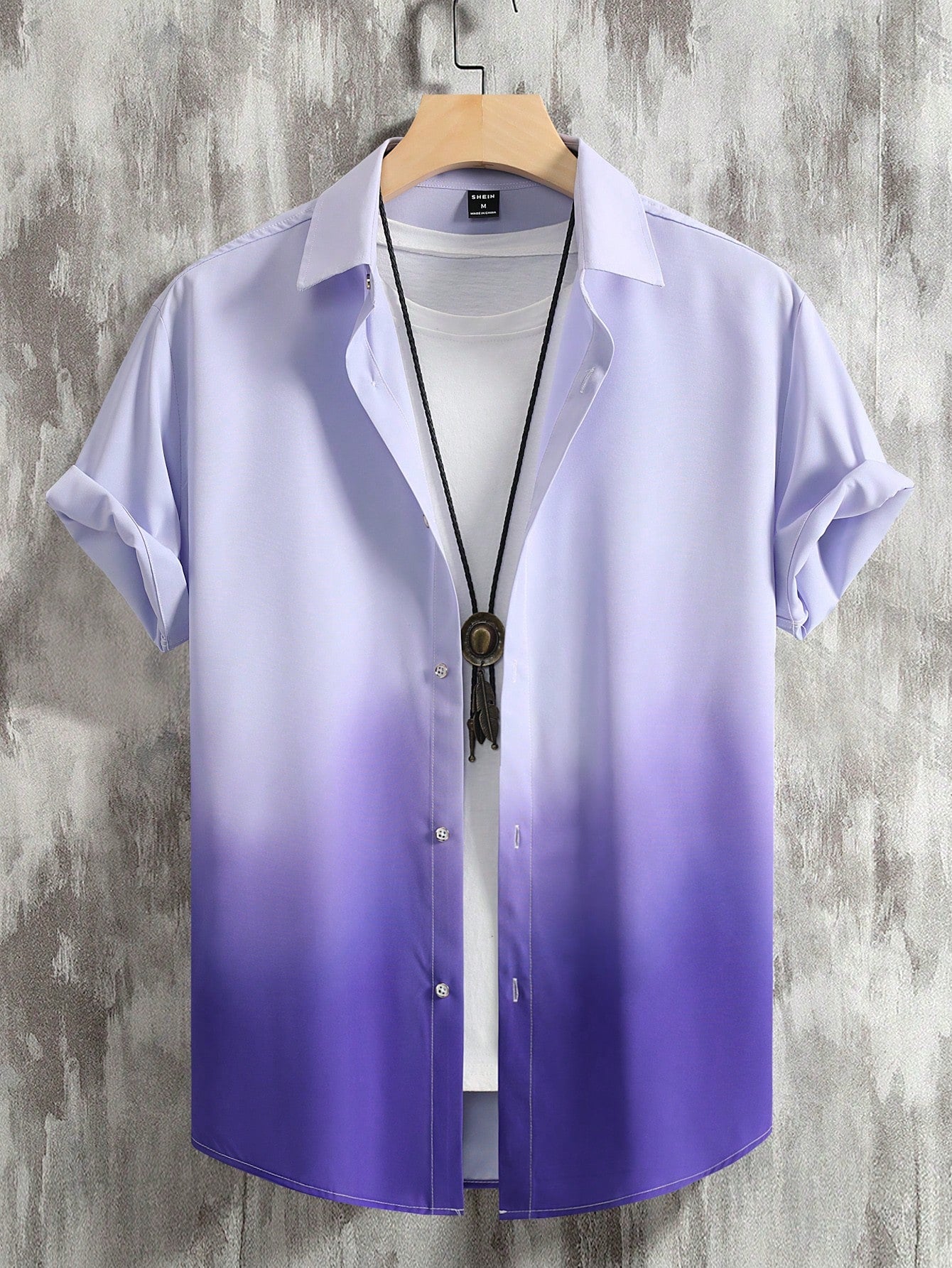 Men Ombre Button Up Shirt Without Tee