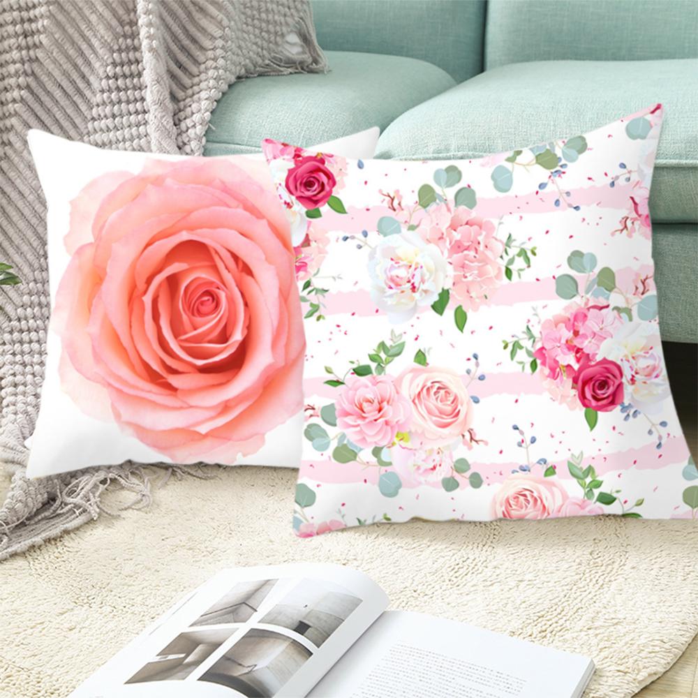 Pink Feather Pillowcase Decorative Sofa Cushion Case Bed Pillow Cover Home Decor Car Cushion Cover Cute Pillow Case 45*45cm