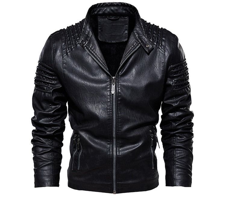 Mountainskin Men&#39;s Leather Jacket Winter Autumn Mens Motorcycle PU Coat Warm Fashion Slim Outwear Male Brand Clothing SA812