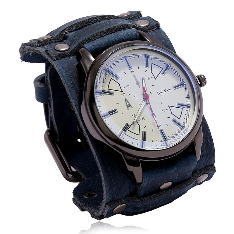 New Sport Mens Watches Male Clocks Punk Watch Leather Strap Quartz Fashion Men Watch Gift Lovers Watch 5 Color