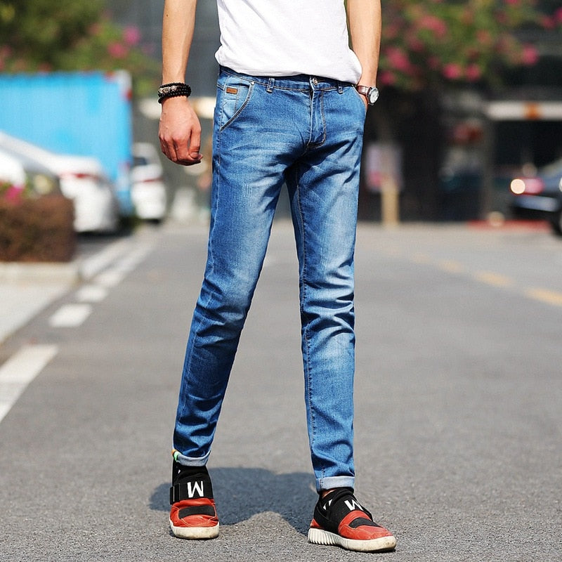 Men Stretchy Denim Skinny Green Jeans 2023 Spring Autumn Brand bLACK High Quality Fashion Jeans