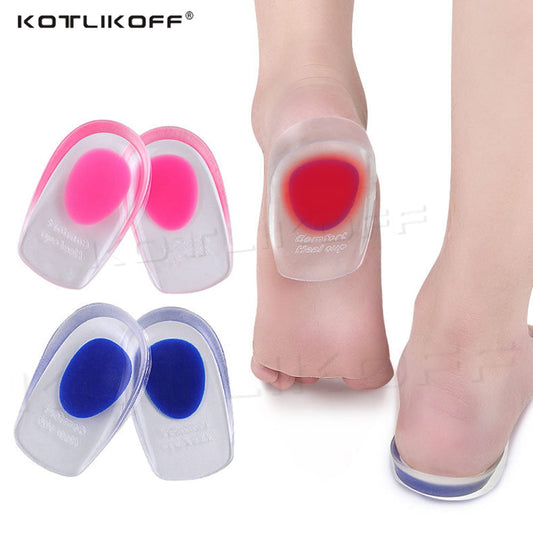 Silicone Gel Heel Cups Half Length Height Increase Insole for Shoes Inserts for Plantar Fasciitis Bone Spur & Achilles Pain