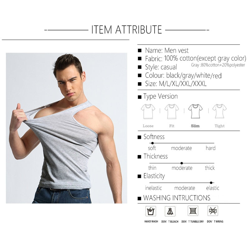 TFETTER Men&#39;s Underwear Cotton Tank Top Men High Quality Bodybuilding Singlet Sleeveless Slim Fit Vest Men Tank Tops