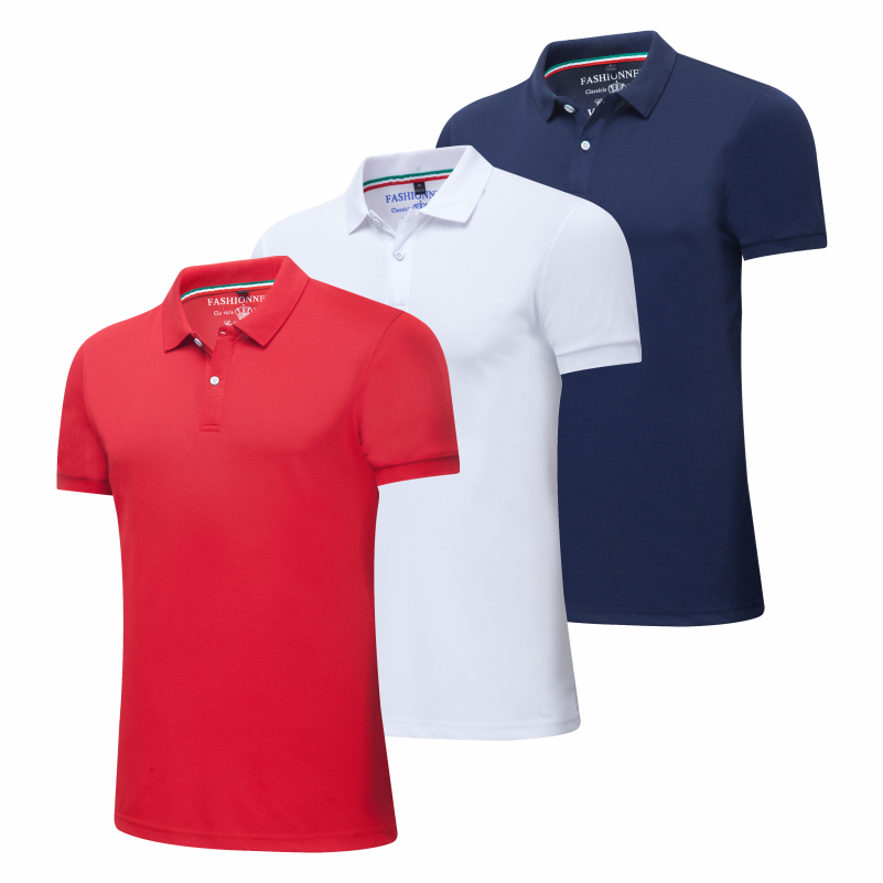 Men&#39;s Quick Dry Short Sleeve Breathable Sports Performance Polo Shirt 3 Piece - Classic Slim Selectable Yardage