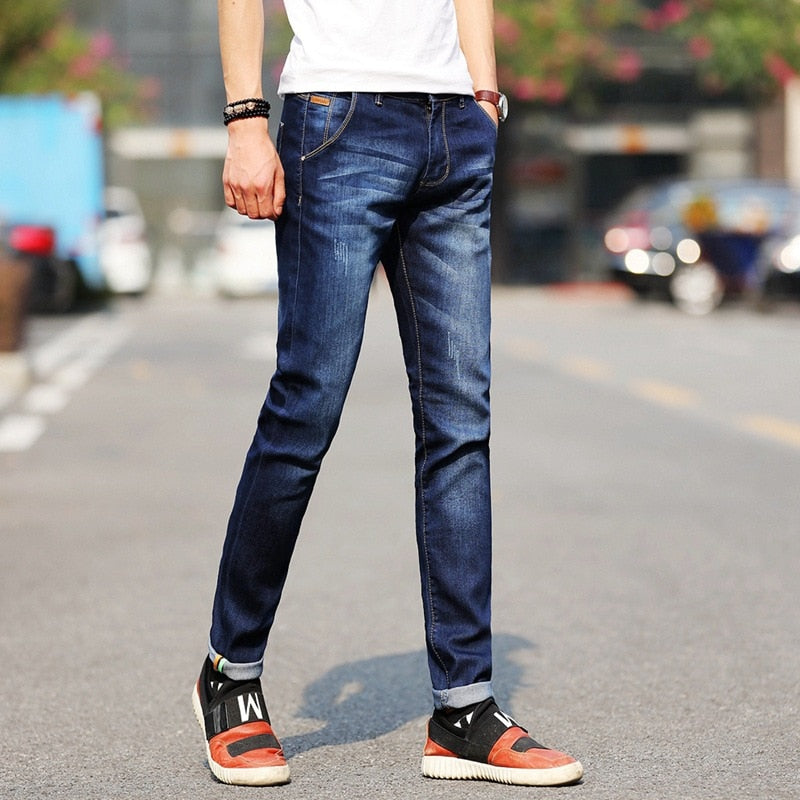 Men Stretchy Denim Skinny Green Jeans 2023 Spring Autumn Brand bLACK High Quality Fashion Jeans