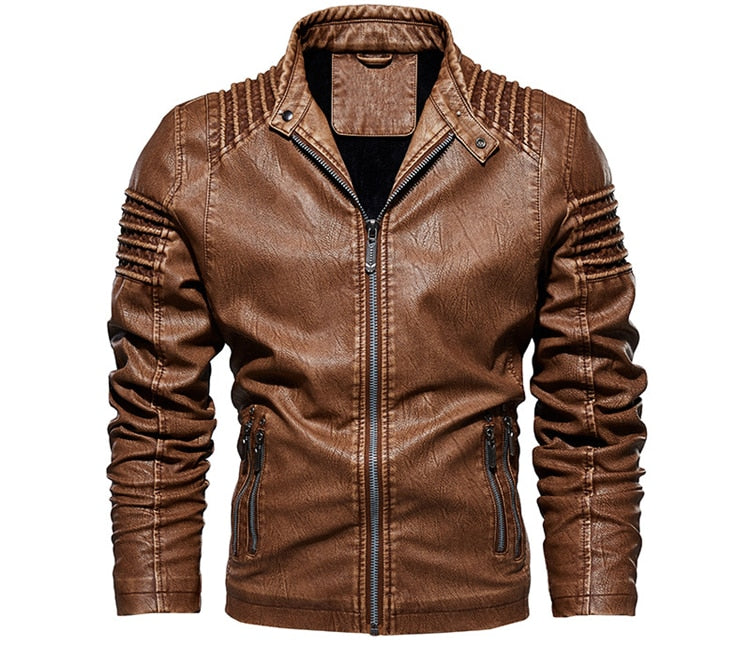 Mountainskin Men&#39;s Leather Jacket Winter Autumn Mens Motorcycle PU Coat Warm Fashion Slim Outwear Male Brand Clothing SA812