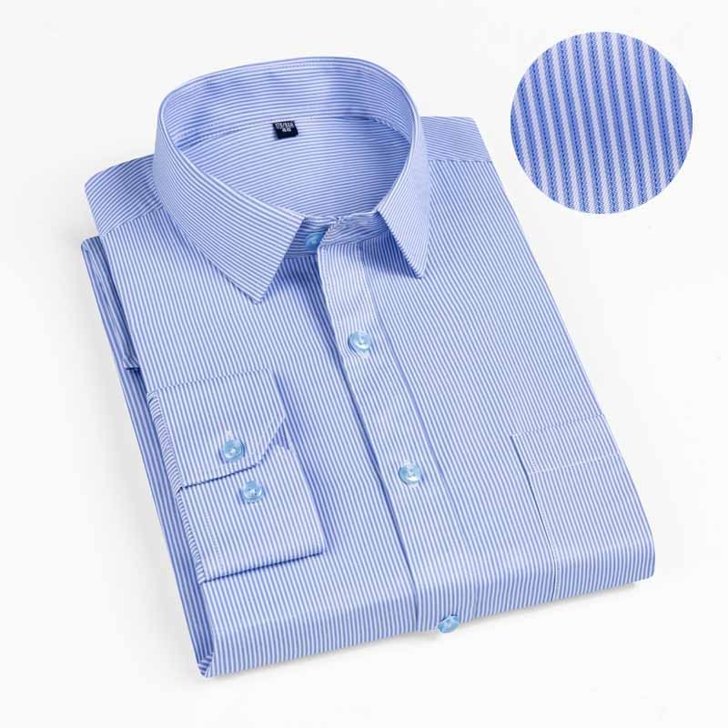 New  Autumn Men Shirt Plus Size Slim Fit 45% Cotton Plaid Men Dress Shirts Regular Long Sleeve Men&#39;s Business Casual Shirt