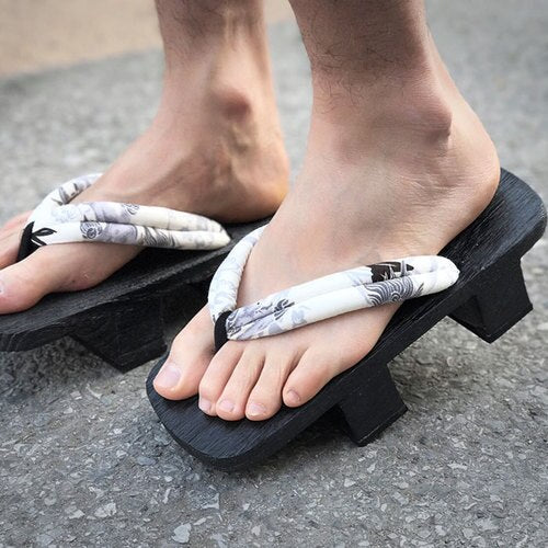 WHOHOLL Original Geta Man Women Japanese Kimono Clogs Cosplay Costumes Wooden Shoes Flip Flops Platform Two-teeth Slippers