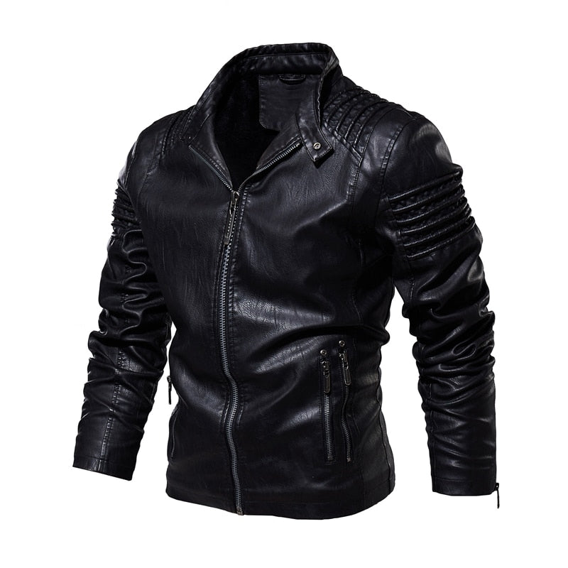 Mountainskin Men&#39;s Leather Jacket Winter Autumn Mens Motorcycle PU Coat Warm Fashion Slim Outwear Male Brand Clothing SA812