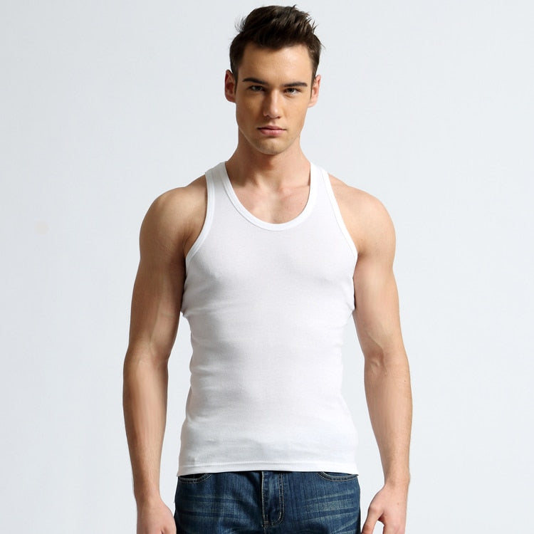 TFETTER Men&#39;s Underwear Cotton Tank Top Men High Quality Bodybuilding Singlet Sleeveless Slim Fit Vest Men Tank Tops