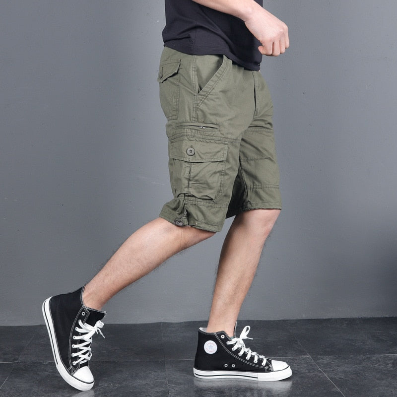 Men&#39;s Military Cargo Shorts 2022 Army Camouflage Tactical Joggers Shorts Men Cotton Loose Work Casual Short Pants Plus Size 4XL