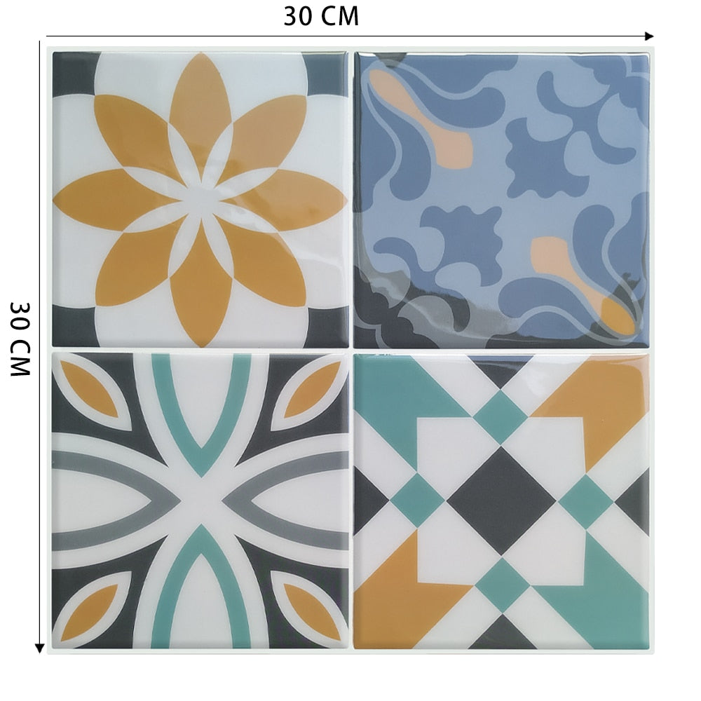 Moroccan Self Adhesive Waterproof Kitchen Bathroom Vinyl Mosaic Peel And Stick Tile Stickers