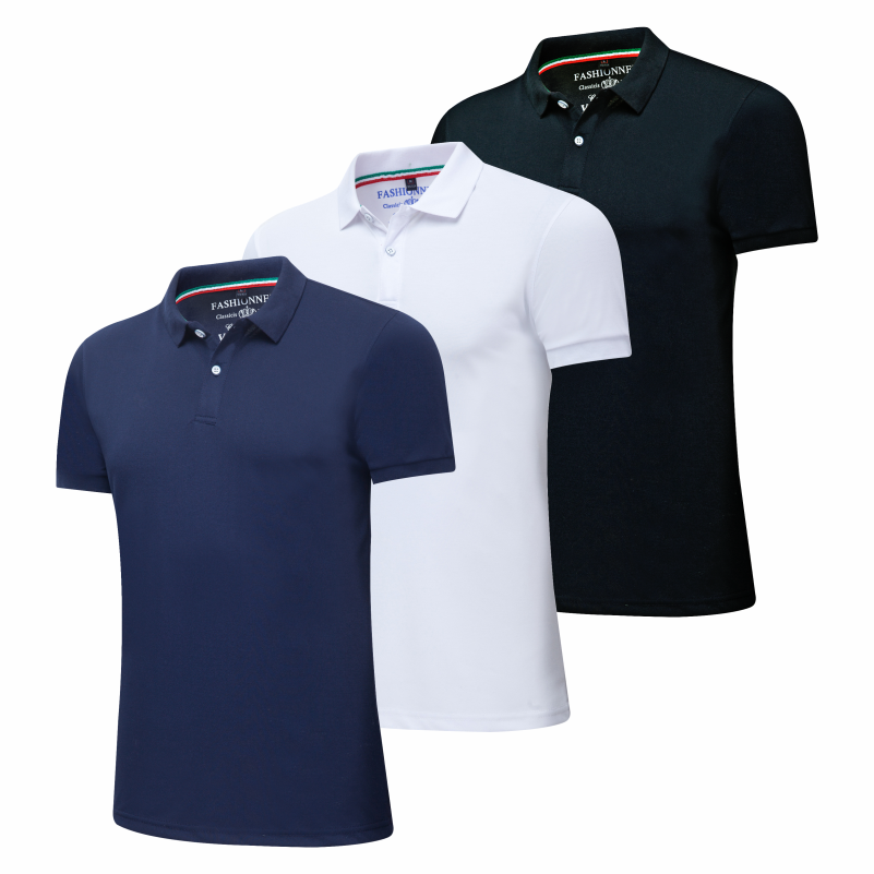 Men&#39;s Quick Dry Short Sleeve Breathable Sports Performance Polo Shirt 3 Piece - Classic Slim Selectable Yardage