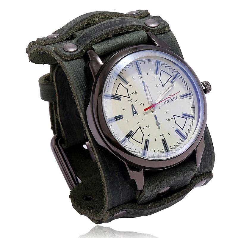 New Sport Mens Watches Male Clocks Punk Watch Leather Strap Quartz Fashion Men Watch Gift Lovers Watch 5 Color