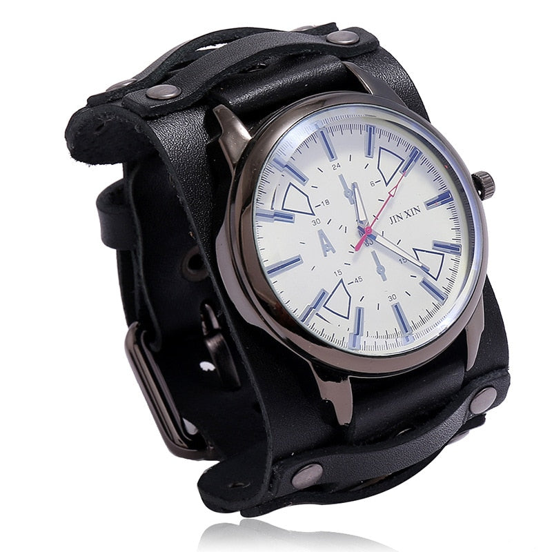 New Sport Mens Watches Male Clocks Punk Watch Leather Strap Quartz Fashion Men Watch Gift Lovers Watch 5 Color