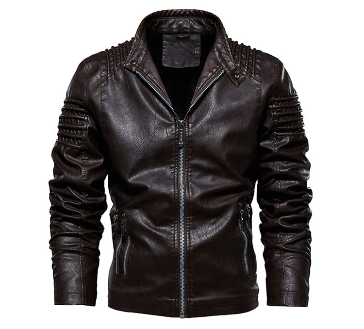 Mountainskin Men&#39;s Leather Jacket Winter Autumn Mens Motorcycle PU Coat Warm Fashion Slim Outwear Male Brand Clothing SA812