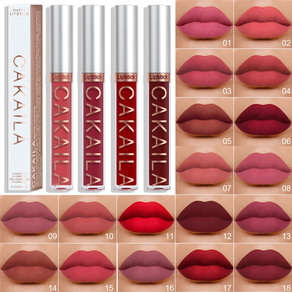 Matte Velvet Lip Glaze Waterproof Long Lasting Not EasyTo Fade Lip Gloss Silky Smooth Lipstick Makeup Sexy Women Lip Balm Gift