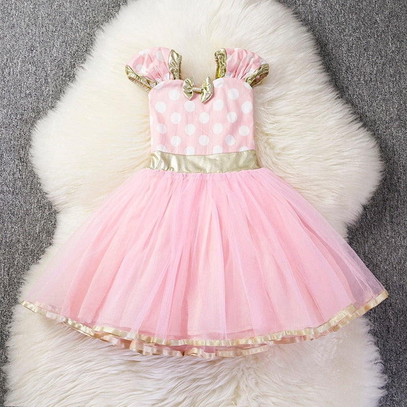 Toddler Girl Flower Birthday Tulle Dress Backless Bow Wedding Gown Kids Party Wear Princess Pink Dress Baby Girl Bowknot Dresses