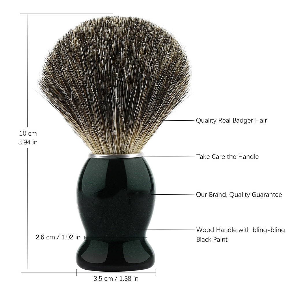 Mens Shaving set Knot 20mm Fine Badger Bristle Shave Brush+Stand+Bowl Cup+Soap for Men Wet Shave